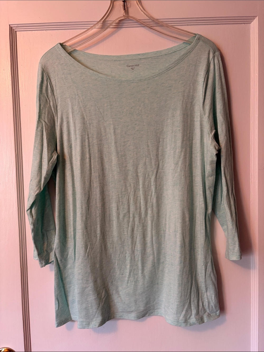 Garnet Hill Light Mint Long Sleeve Tee